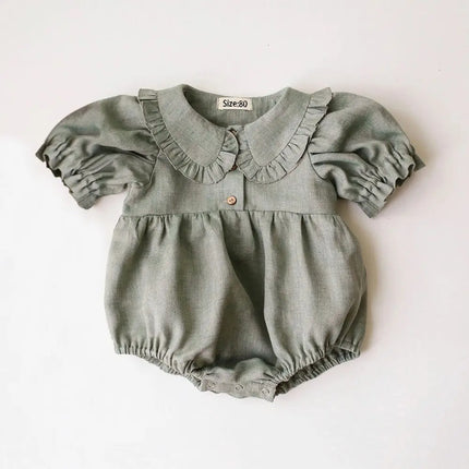 Floral Summer Baby Girl Playsuit Short Sleeve Cotton Baby Girl Romper Newborn Baby One-piece