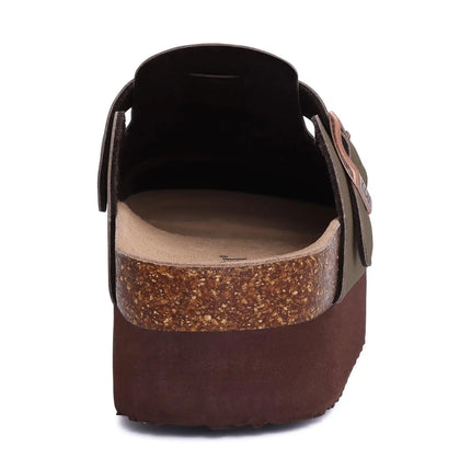 Kidmi New Women Clogs Men Clogs Suede Slippers Fashion Cork Footbed Leather Slippers Classic Mules Soft Antiskid House Slippers