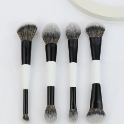 Double Head Makeup Brushes 2 In 1 Flat Angled Foundation Concealer Contour for Blending Loose Powder Liquid Cream Cosmetic Tools