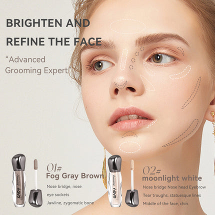 NOVO Waterproof and sweat-resistant liquid contouring foundation for highlighting, contouring, nose shadow and shading.