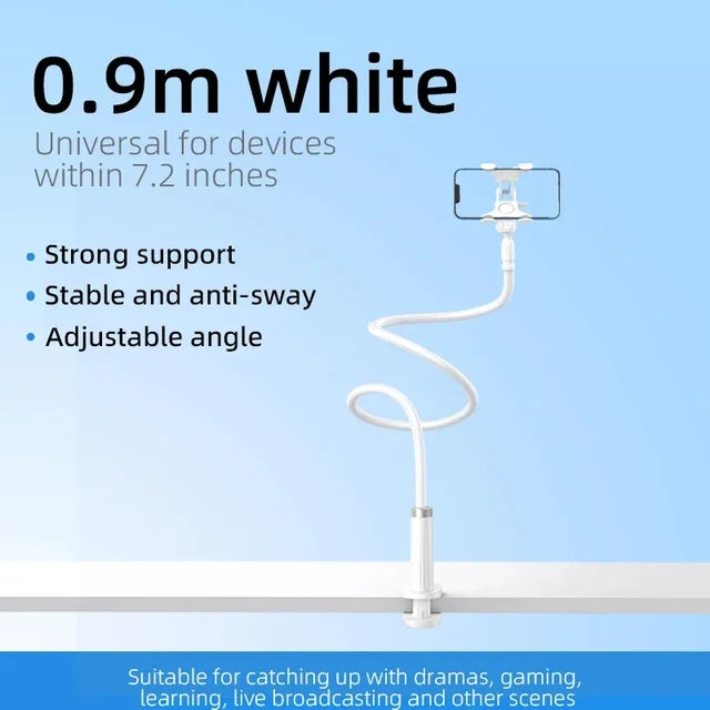 90cm Phone Holder Stand Lazy Bracket Headrest Bed 360 Flexible Long Arms Clamp Mount for iPhone Samsung and 3.5~6.7" Device