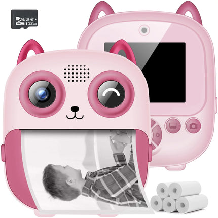 Kids Camera Instant Print Photo, Portable Thermal Printing Camera Toy with HD Digital Video, for 3-12 Years Old Boys Girls