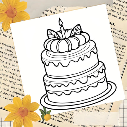 FOOD DRINK & SWEETS BOLD-EASY Coloring Book 24page Perfect Gift for Adults Picture Book  for Valentine's, Christmas, Halloween