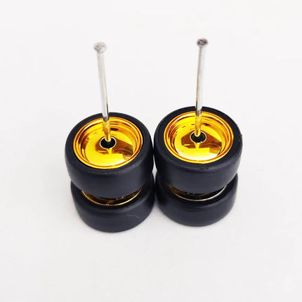 1/64 Mini Car Wheels 11mm Tires Tyres 1:64 Model Cars Rims Mirror Disc Claw Shape For Hot Wheel/Matchbox/Domeka
