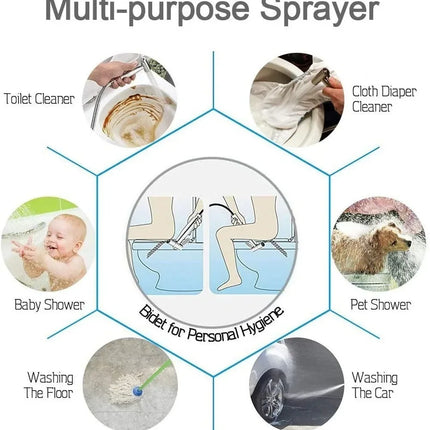 Handheld Toilet Bidet Faucet Sprayer Stainless Steel Bathroom Bidet Spraye Set Hand Sprayer Shower Head Self Cleaning No Punch