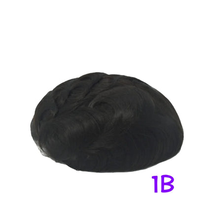 10x8inch Men's Toupee French Lace Hair System Indian Remy Hair Breathable Full Lace Hair Replacement Hairpiece