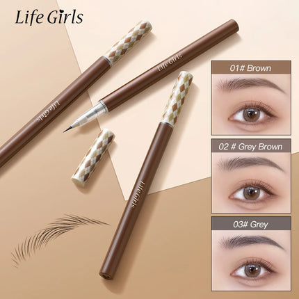 Life Girls Liquid Eyebrow Pen 0.01mm Ultra-Fine Smooth Waterproof Easy Application Natural 3D Eyebrows Makeup