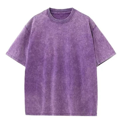 Custom Your LOGO Hip Hop Streetwear Men 100% Cotton T-shirts Oversized Washed Top Tee Unisex Summer Retro Brand Personalized
