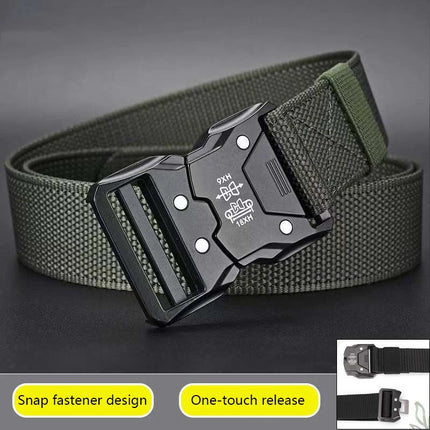 Genuine Tactical Belt Black Quick Release Outdoor Men's Belt Buckle Quick Release Elastic Belt Sport Nylon Braided Belts for Men