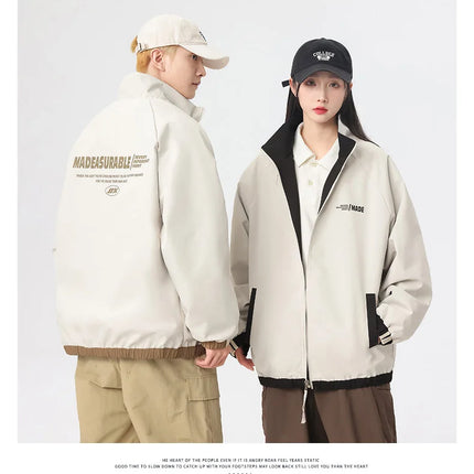New Jacket Two-sided Long Sleeve Outdoor Men Coats Women Reversible Windproof Coats Splashproof Double-Sided Jackets Couple Top