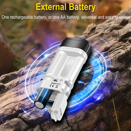 BORUiT U10 LED EDC Flashlight 880LM Super Bright Torch with Magnetic Work Light Use AA or 14500 Battery Camping Pocket Lantern