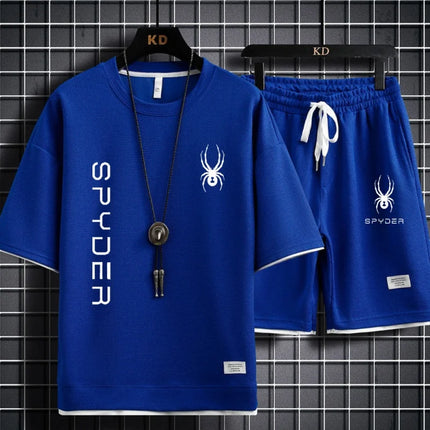 Men's Large-sized Summer Casual Fashionable Breathable Quick-drying Sports T-shirt And Shorts Set Short-sleeved Fitness Outfit