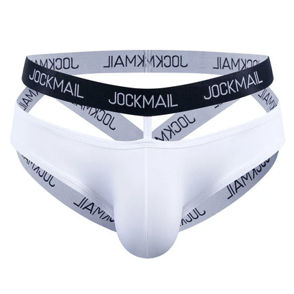 JOCKMAIL Men Sexy G String Thong Erotic Jockstrap Bondage Underwear Strap Harness Lingerie Hollow Underpants Ice Silk Hot