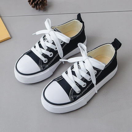 Children's Fashionable Spring and Autumn Breathable Canvas Shoes with Soft Soles for Boys and Girls, Versatile