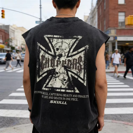 2026 new Fashion streetwear retro loose-fit pure cotton top - casual retro washed style pullover - men's version