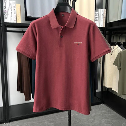 100% Cotton Luxury Brand Short Sleeve Polo Shirt Fashion Letter Embroidery Men's Summer Breathable Business Casual Lapel T-shirt