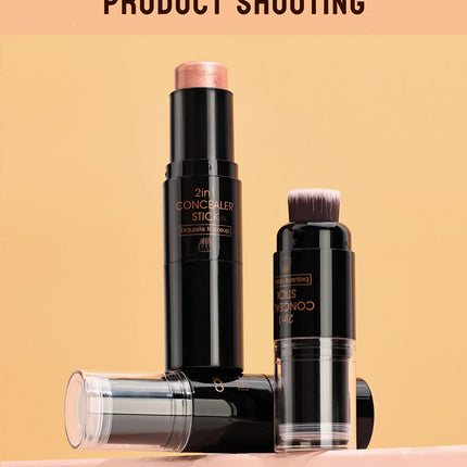 Double-head Face Bronzer Contour Stick Cream Makeup Light Dark Shadow Lasting Concealer Facial Brighten Contouring With Brush