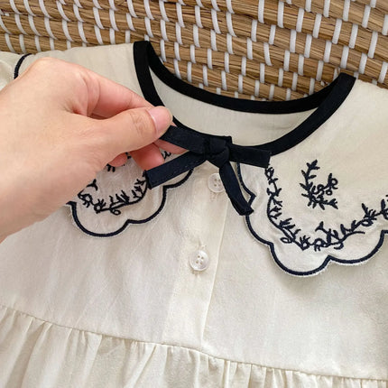Baby Summer Clothes Embroidered Baby Short-sleeved Jumpsuit Baby Bow Tie Rompers Cute Newborn Girls Cotton Outfits