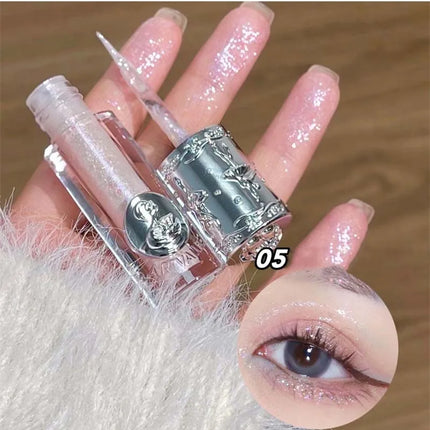 Liquid Eyeshadow Pearlescent Shimmer Long Lasting Monochrome Pearly Fine Sparkling Sequins Eye Shadow Highlighter Quick Drying