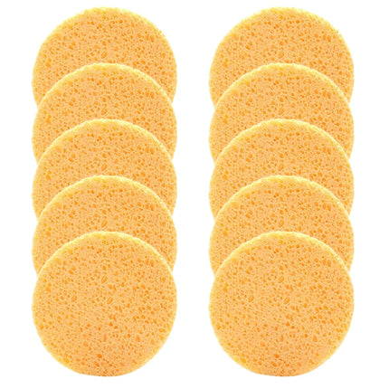 10pcs 6cm Face Round Makeup Remover Tool Natural Wood Pulp Sponge Cellulose Compress Cosmetic Puff Facial Washing Sponge