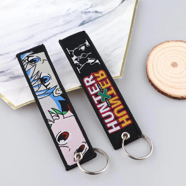 Cool Hunter Anime Men Women Keychain for Cars Cool Key Tags Key Fobs Holder Decorative Key Ring Accessories Gifts