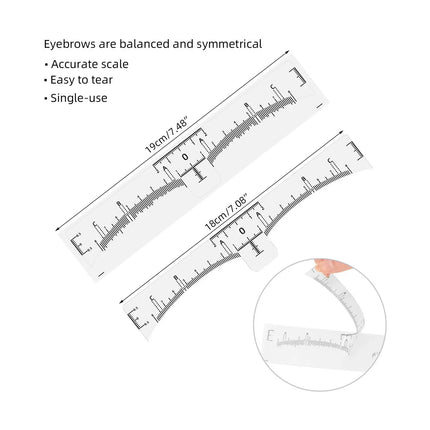 50 pcs Disposable Eyebrow Ruler Sticker For Eyebrow Microblading Tattoo Ruler Tattoo Shaper Stencil Measure Tool Foldable