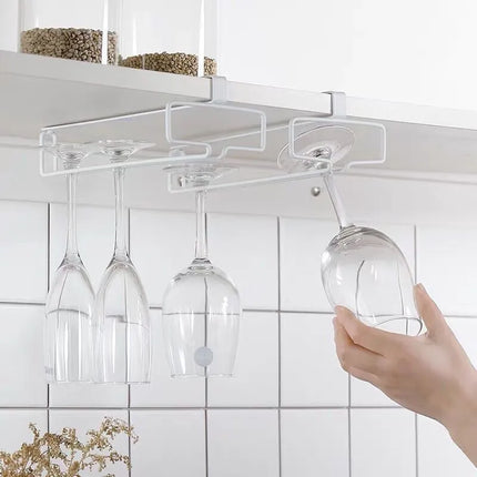 Hanging Red Wine Glass Storage Rack, Home High Footed Cup Storage Rack Without Punching Holes, Inverted Drain Rack