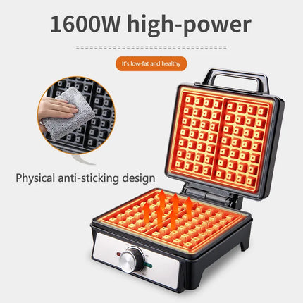 Home waffle maker, breakfast bread maker, sandwich maker, adjustable temperature control, electric baking pan