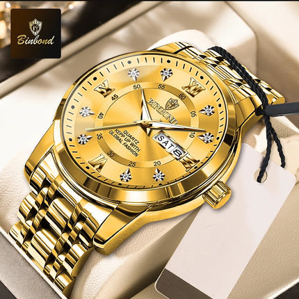 BINBOND Hot New Luxury Fashion Men's Watch Waterproof Luminous Week Date Sport Watch Men's Business Quartz Watch Relogio Masculino