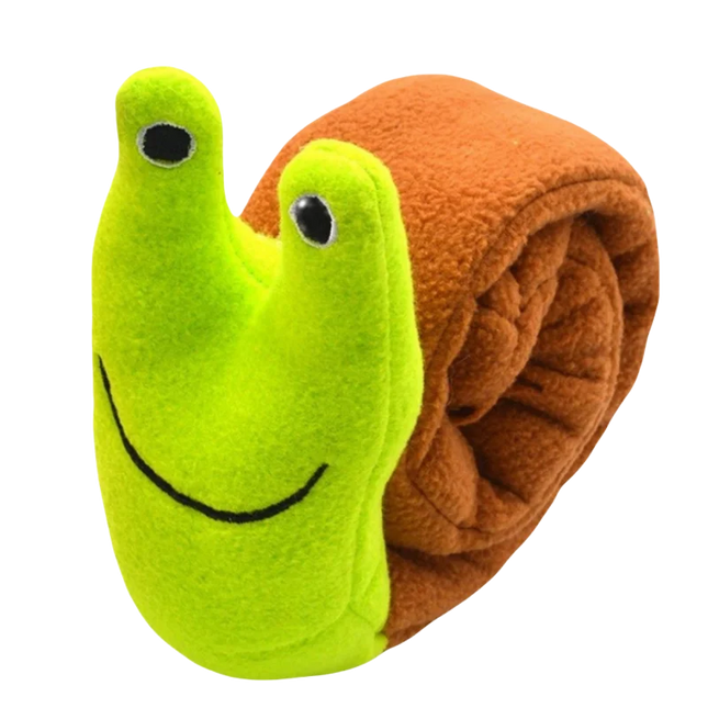 Dog Puzzle Feeder Interactive Toy Indestructible Plush Sound Squeak Puppy Toys For Resistant Foldable Snail Dogs Pet Supplies