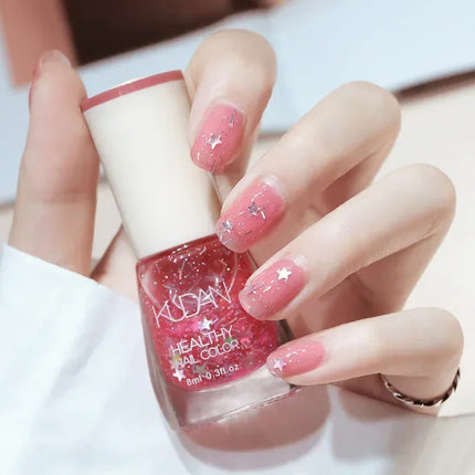 8ml Water-based Nail Polish No Baking Long Lasting Semi-permanent Quick Dry non-peelable Nail Varnish DIY Fashion Manicure