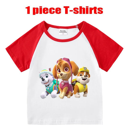 Child T-Shirt for Boys Girls Kids Shirts Baby Short Sleeve PAW Patrol Print T-Shirt Toddler Cotton Cartoon Tee Tops Clothing