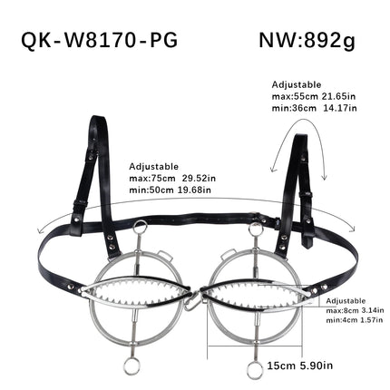 QKKQ Wearable Stainless Steel Breast Bondage Sexy Tools Chest Stimulate Nipples Massager BDSM Sex Toys Couple Erotic Accessories