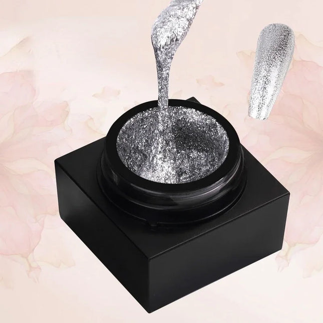 Canned Platinum Nail Polish Platinum Glue High-end Super Flash Gold Silver High-density Painted Pull Line Nail Art Nail Polish