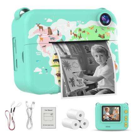 Digital Children Camera 1080P HD Video Recorder with Instant Print Mini Thermal Printer Educational Birthday Gift for Kids