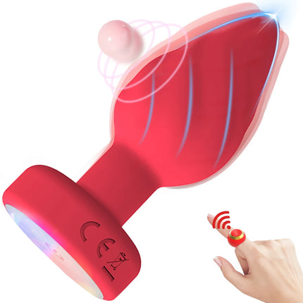 Luminous Anal Plug Vibrators Ring Remote Control Prostate Massager Vaginal Butt Plug Stimulator Adult Couples Sex Toys for Women