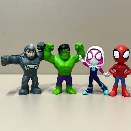 Set Marvel Spiedy & His Amazing Friends Hero Rhino Goblin Ghost Spider Doc Ock Trace- E Model Animated Action Figures Toys Gift