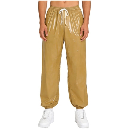 Mens Waterproof Jogging Pants Drawstring Waistband Trousers Pants for Dance Workout Quick-drying Beach Cycling Wear Long Pants