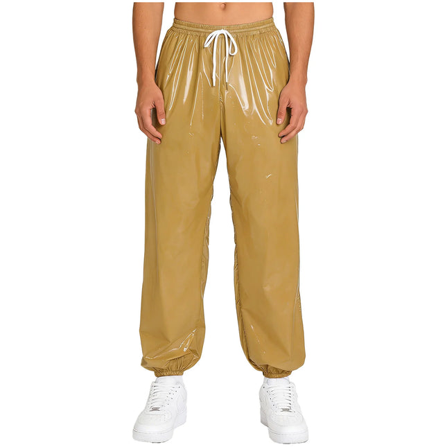 Mens Waterproof Jogging Pants Drawstring Waistband Trousers Pants for Dance Workout Quick-drying Beach Cycling Wear Long Pants