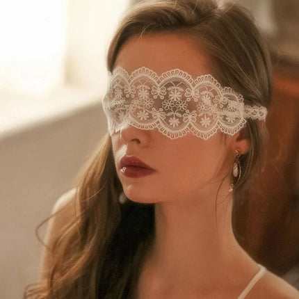 Sexy Black White Lace Transparent Eye Masks Women Sexy Lingerie Cosplay Costumes Erotic Accessories Bandage Strap Eye Covers