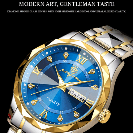 PAAZOMU Men's Wristwatch Top Brand Luxury Waterproof Luminous Date Week Men's Watches Stainless Steel Quartz Men's Watch Male reloj