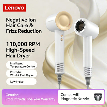 Lenovo Y1S high-speed hair dryer, constant temperature, overheat protection, negative ion hair care, professional dry hair, 220V