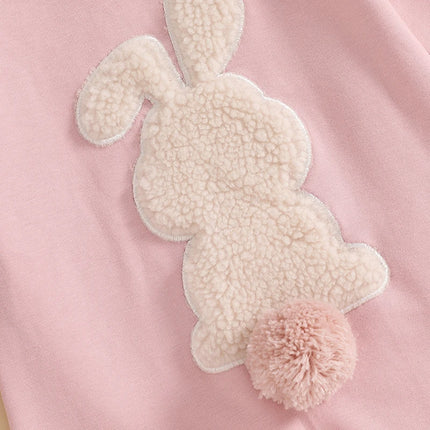 Citgeett Spring Easter Infant Baby Girls Boys Rompers Plush Bunny Embroidery Long Sleeve Jumpsuit Clothes