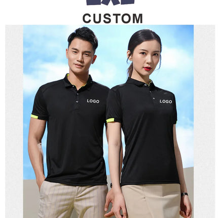 2023 Quick-Drying Sports Polo Shirt Custom Design Company Brand Logo/Print Embroidery Breathable Lapel Short Sleeve Tops S-4XL
