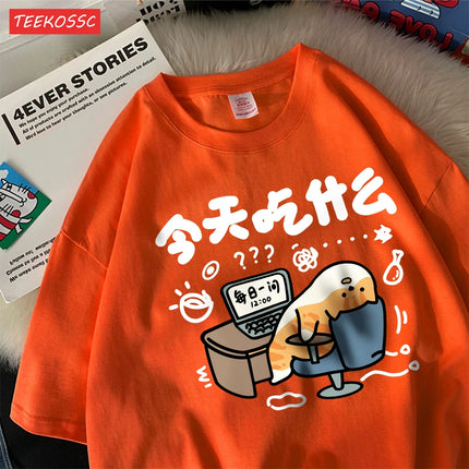 Funny Comic Cat Cotton Women's T-Shirts Cartoons Prints T-Shirts Soft O-Neck Oversize Short Sleeve Tops Summer Women's Clothes