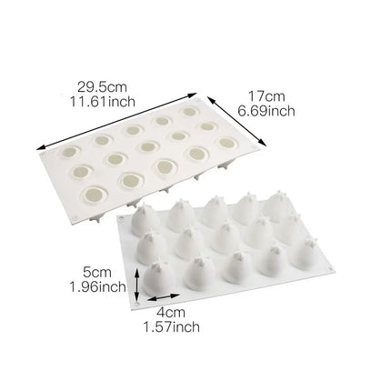 15Holes Strawberry Silicone Molds for Baking Mousse 3D Fruit Chocolate Cake Decoration Mold Kitchen Accessories Tools