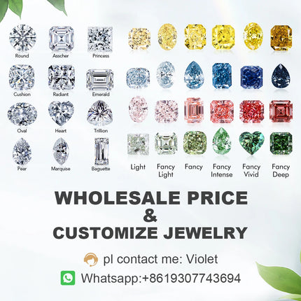 Messi Jewelry With IGI GIA Certificate Lab Grown Diamonds 0.3ct 0.5ct 0.6ct 0.8ct 1ct 1.5ct 2ct 3ct CVD HPHT Created Diamond