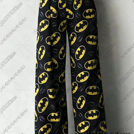 2026 Summer New Batman Tshirts+Pajamas Suits Oversized Sets Men Women Casual Homewear Boys Girls Comfortable Homewear 2pcs Set