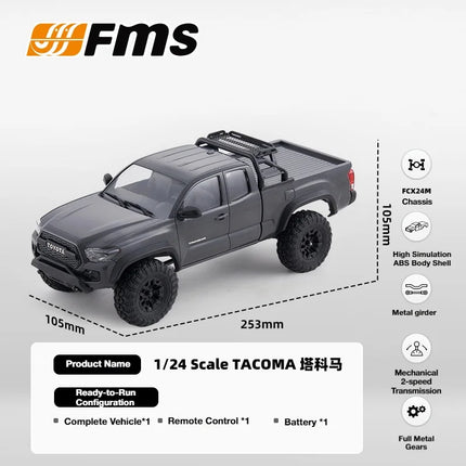 FMS Tacoma Officially Authorized Simulation Small Scale 1:24 4WD Remote Control Climbing Car RC Off-Road Vehicle FCX24M RTR