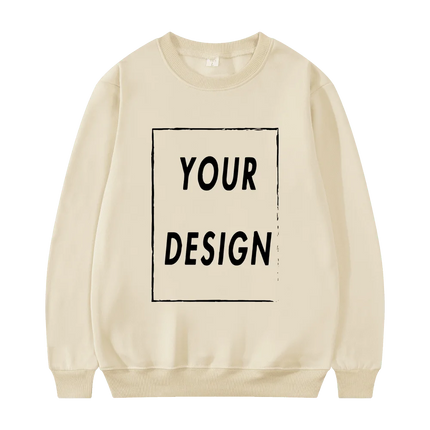 Unisex Crew Neck Sweatshirt 2025 New Fashion Customizable Logo Men's Women's Casual Sweater Hatless